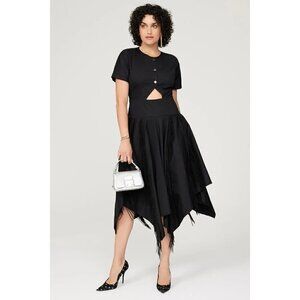 Bibhu Mohapatra Collective Cutout Fringe Dress Black Womens Size 4